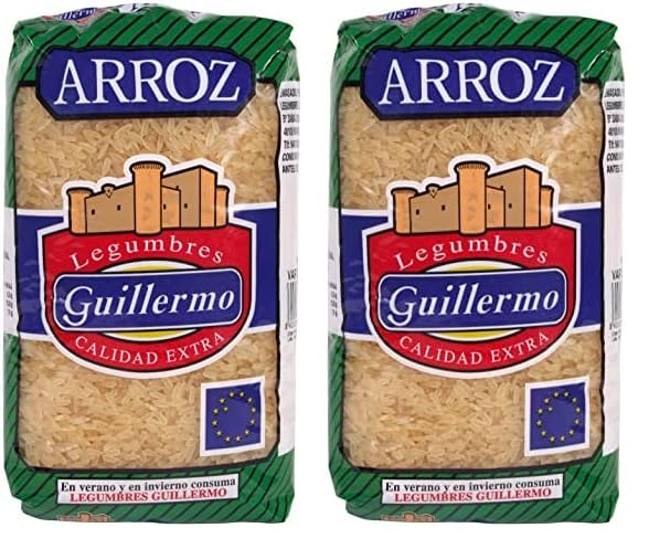 Guillermo | Arroz vaporizado - Paquete 1 kg. | Más nutrientes que el arroz blanco | Fácil de digerir | Preparación más sencilla (Paquete de 2)