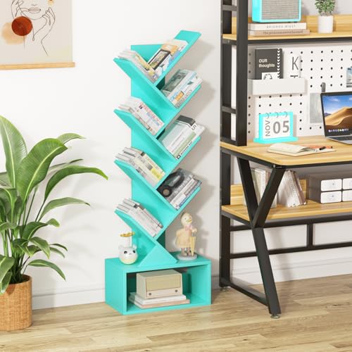 SHEEPAM 9-Tier Tree Bookshelf Floor Standing Narrow Space Storage Bookcase - image 7