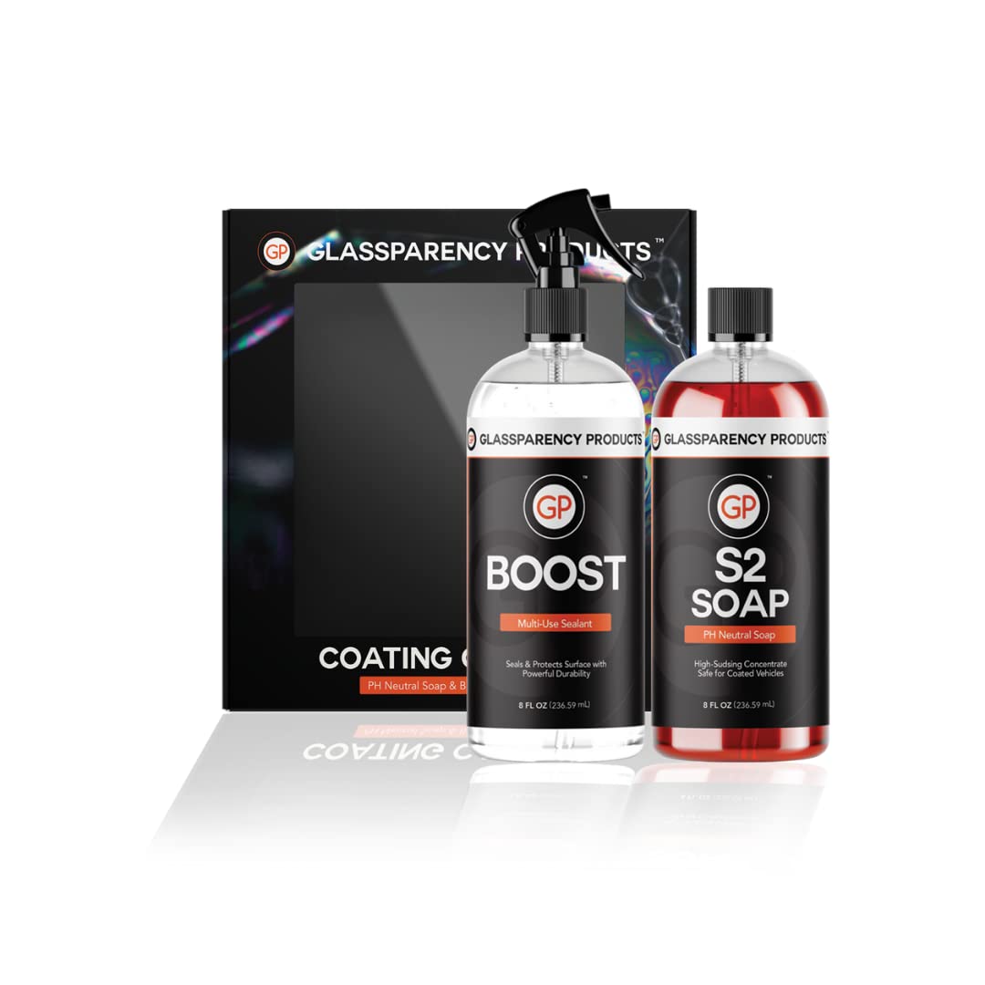 GlassParency Ceramic Coating Maintenance Kit | Safely Wash, Maintain, & Renew Ceramic Coatings | pH Neutral | Hydrophobic Shine
