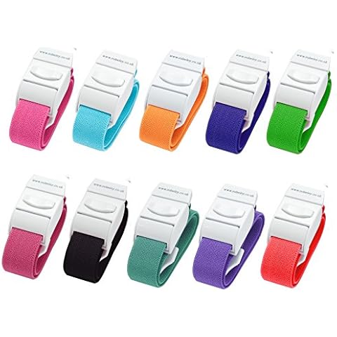 Packung mit 10 Venenstauer Stauschlauch Stauband von Rolseley (10 verschiedene Farbsatz) Cover