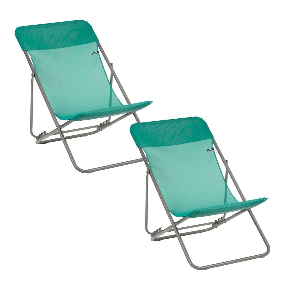 Lafuma - Lot de 2 Transats Jardin pliants Multi-Positions