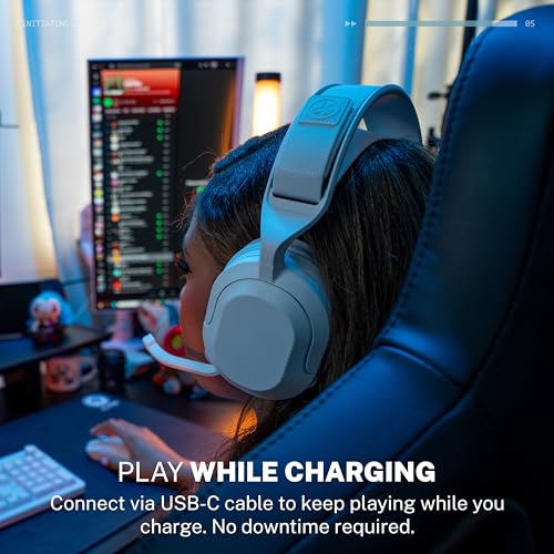 Image of JLab Nightfall Wireless Gaming Headset, Bluetooth 5.3, White