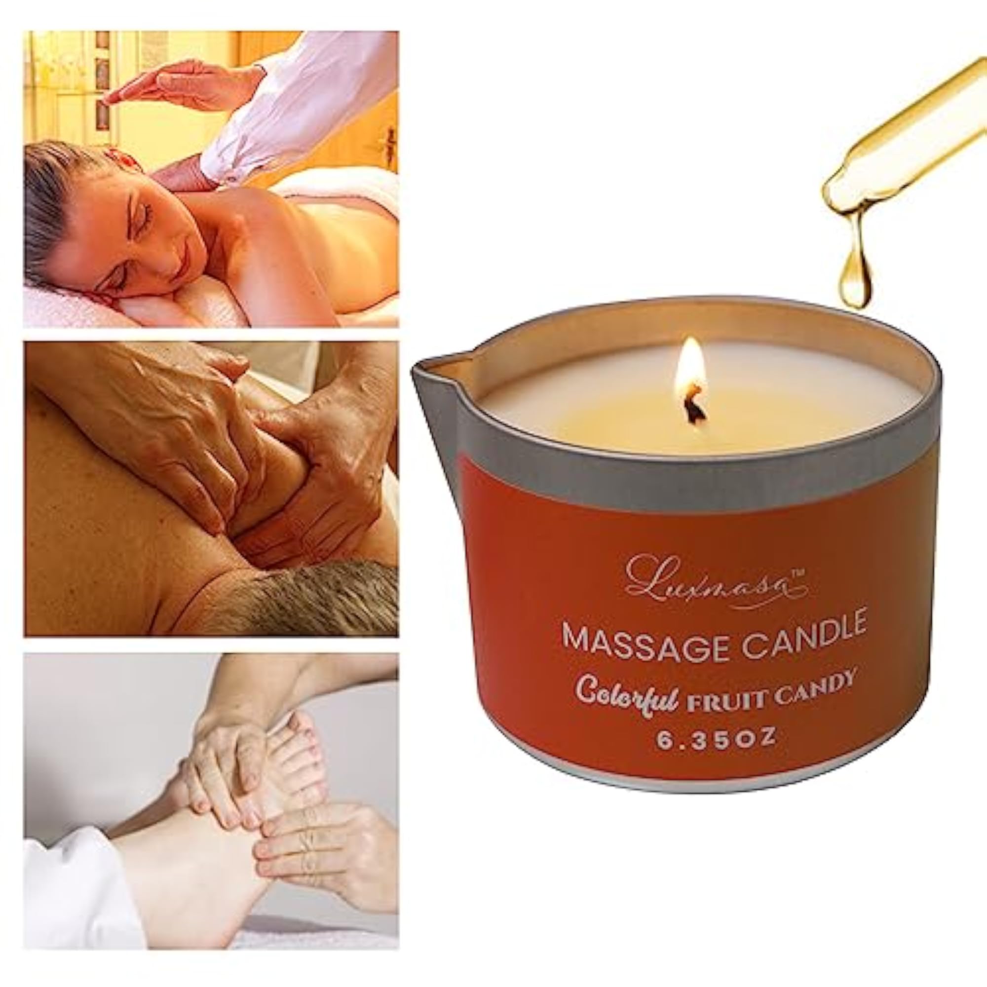 Scented Body Massage Oil Candle, 6.35OZ