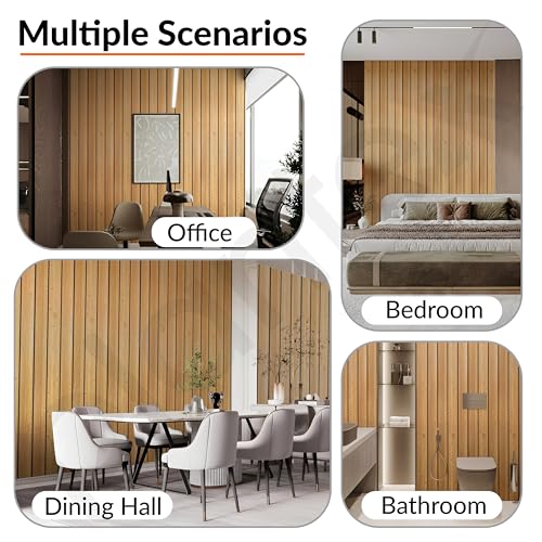 Image of Plantex PVC Panel for Wall 10 Feet /3D Wall Panel Louvers Panels for Interior Decor /Fluted PVC Panels for Walls /Home & Office Use /Pack of 3 Covers 30 Sq. Ft (Golden Oak - 2G)