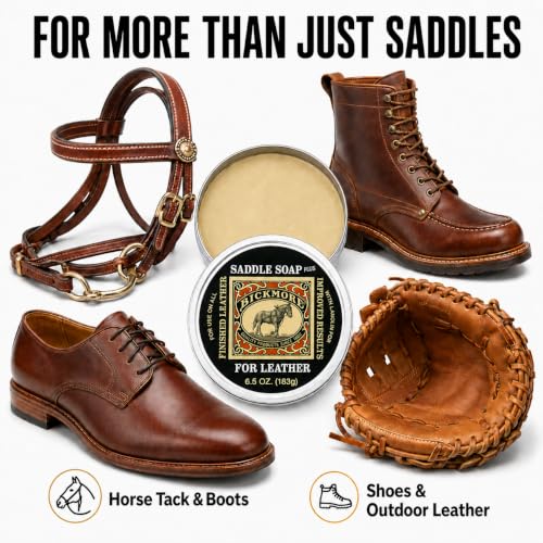 Image of Bickmore Saddle Soap Plus 6.5 oz, Cleaner & Conditioner