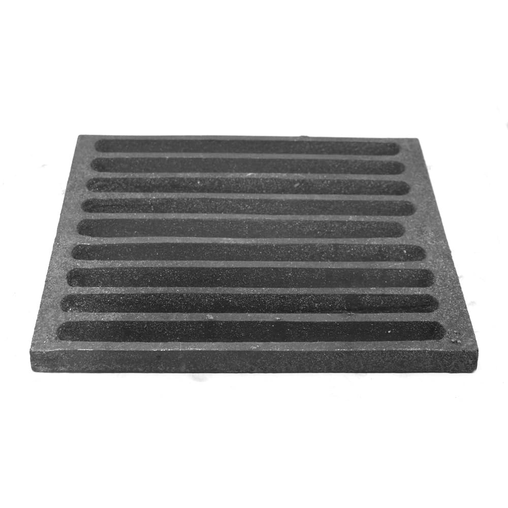 SEZAM Griglia in Ghisa, 28 x 23 cm, Metallizzato, Adatta per Forno e Camino