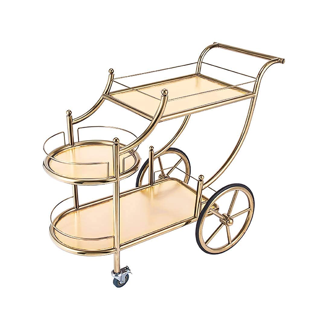 asdchZen Metal 3 Tier Serving Cart Kitchen Trolley Storage Organizer - 85Cm X 40Cm X 95Cm