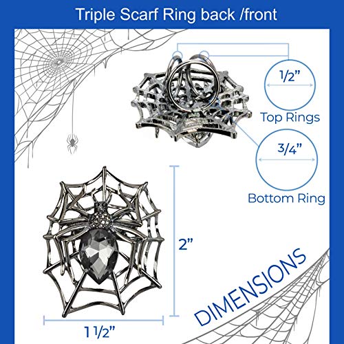Image of Scarf Ring Spider Gifts for Women, Diamante Neck Scarf Jewelry Clip Accessory in Gift Box, Dress Shawl Pin, Rhinestone Brooch Jewelry, Fashion Clips for Clothing, Neckerchief Buckle Ring