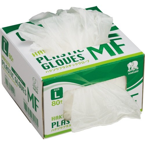 Amazon.co.jp: ハクゾウメディカル プラスチックグローブMF 粉無 M 80