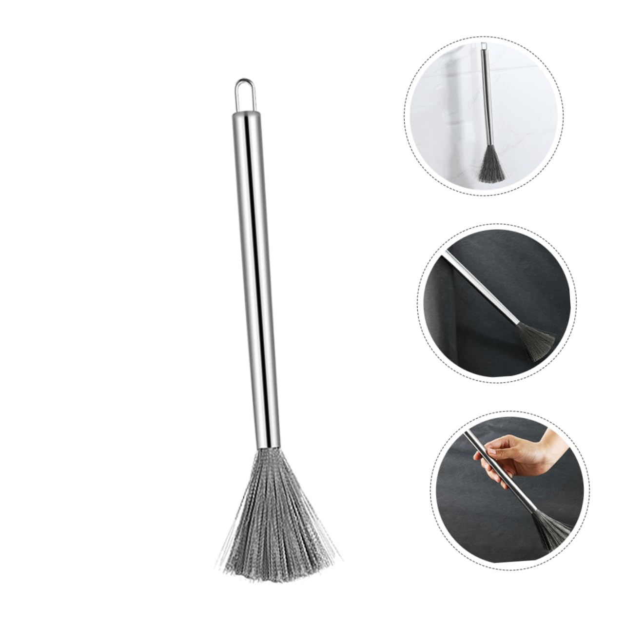 Toddmomy Cepillo De Limpieza De Ollas Inoxidable Mango para Fregar Sartenes Y Utensilios De Cocina Resistente La Oxidación Y Flexible para Esquinas Difíciles 3 Piezas X 5