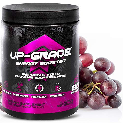 Gaming Booster , Energy Drink Pulver - Koffein Pulver für mehr Konzentration im e-Sport - 600 g 60 Servings (Red Grape)