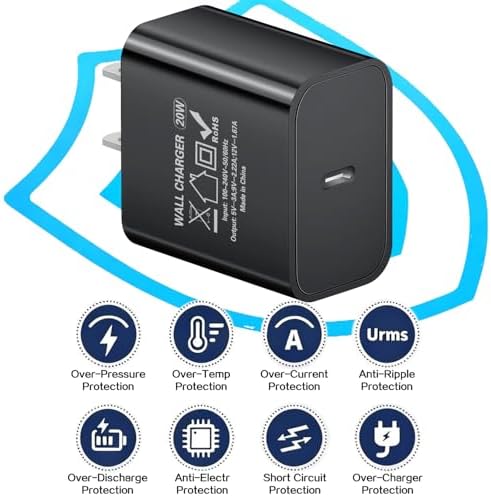 USBC Charger Block 20W USB C Plug Brick Type C Charging Block C Port Cube for Beats Solo 3/4/Buds/Studio Pro/Buds +/Flex/Pill +/Powerbeats Fit Pro/Pro 2 Earbuds Headphones USB-C Power Brick Wall Plug — view 2