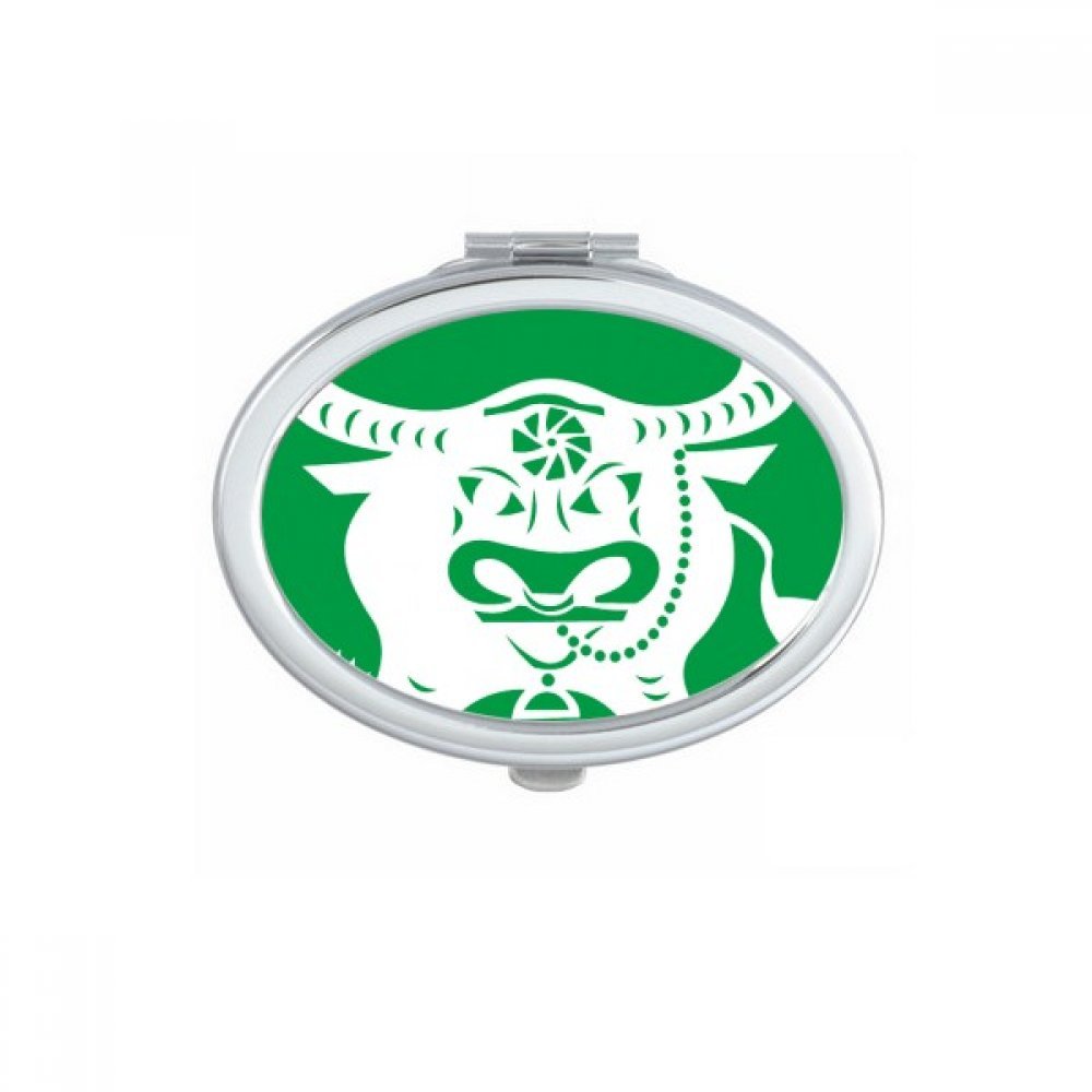 Miroir compact de maquillage zodiaque boeuf chinois, une idée cadeau de poche unique