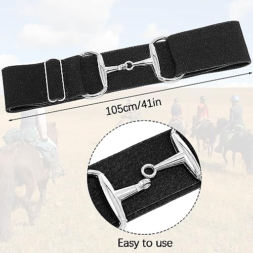 Image of Huaerle 1.5 inch Elastic Equestrian Belt with Bit Buckle and Leather Key Strap