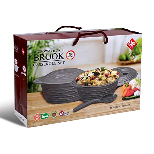 BMS Lifestyle Presents UTC Brook Design Plastic Bowls Microwave Safe 5 Pcs Casserole Set, Colour May Vary For Rs. 499 @ 75 %
