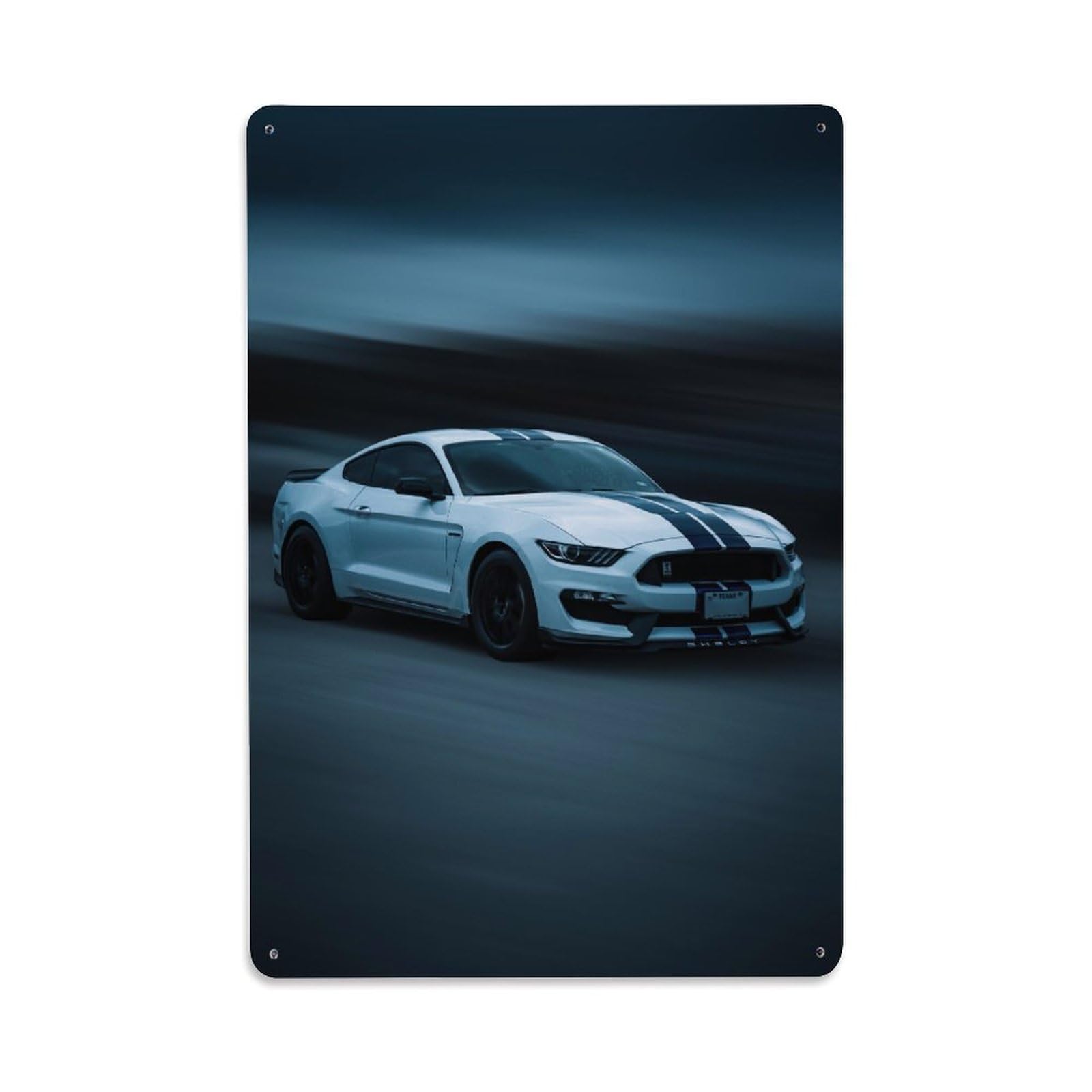 Supercar Mustang GT350 Sport Car Metal Tin Sign Plaque Wall Decor for Cafe, Club, Garden Metal Poster 8x12Inch