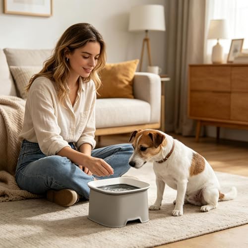 Auslaufsicherer Wassernapf für Hunde, -Trinknapf | Slobber Stopper Wassernapf Hund | für alleine, Ecken, Essbereich, Wohnung, Küche, Wohnzimmer, Zuhause-2