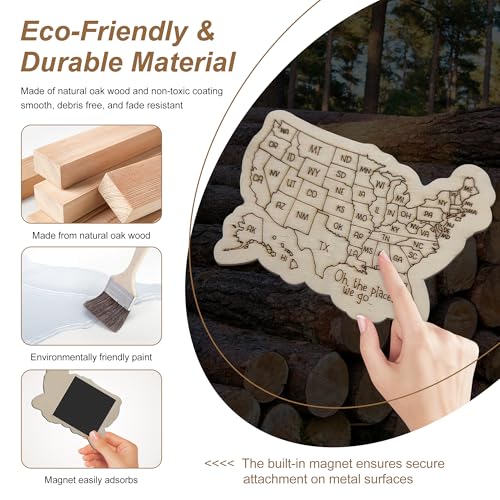 Imán decorativo mapa de EE.UU. personalizado (2 piezas) miniatura 4