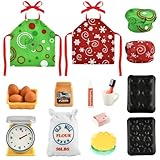 20 Piezas Accesorios para Muñecas Elfos de Navidad, Accesorios de Cocina en Miniatura, con Delantal y Gorro de Chef, para Decoraciones de Muñecas Elfo, Decoración de Casas de Muñecas (MultiB)