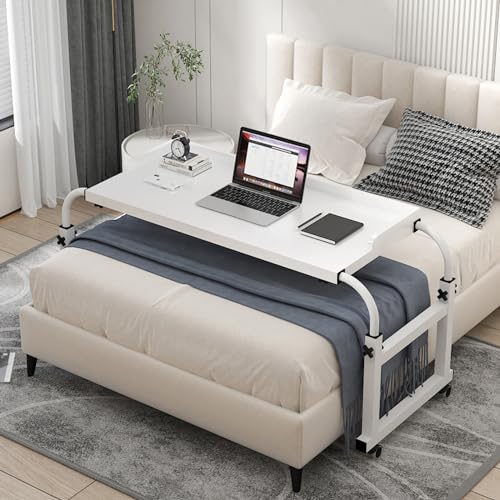 Bureau de lit réglable avec roulettes pour lit double et king size