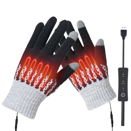 KQLHLHDYZ Guanti riscaldati USB da uomo e donna guanti elettrici scaldamani per interni ed esterni guanti scaldamani a temperatura regolabile