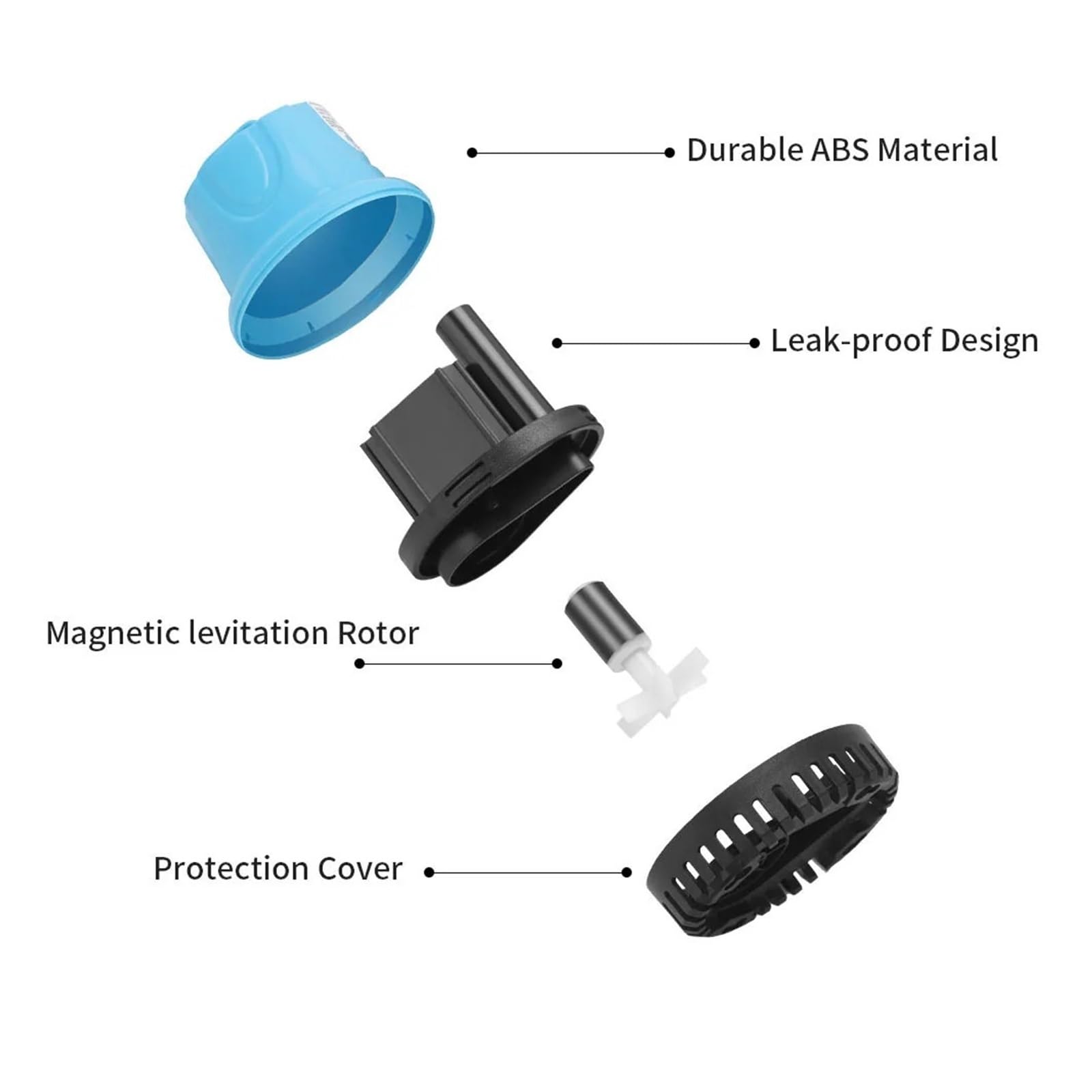 Pompa per acqua a membrana autoadescante Pompe di circolazione for acquari da 10/18/25/45/60/85/105 W, filtro, aspirazione dal fondo, pompa for acquario(10W-220V 50Hz)