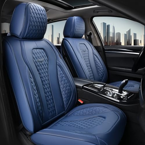 Image of Coverado Seat Covers, Blue Car Seat Covers Full Set, Auto Seat Cover, Car Seat Covers Front Seats Back Seat Cover, Waterproof Car Seat Cushion, Driver Seat Protector Universal Fit Most Cars