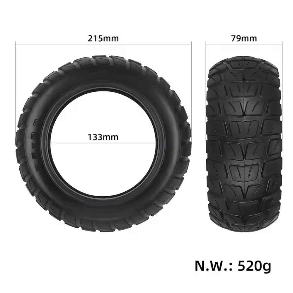 Roues tubeless et chambre à air 8,5" x 3 pouces 8 1/2 x 2 (50-134) Compatible avec trottinette Kugokirin G2 Pro, Zero 9/Inokim Light 2, Pneu Offroad Tout-Terrain Scooter (2)