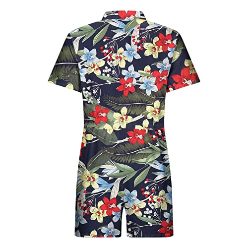 Mens One Piece Rompers Short Sleeve Shirts Hawaiian Casual Printed Lightweight Shorts Overalls Summer Beach Outfits3