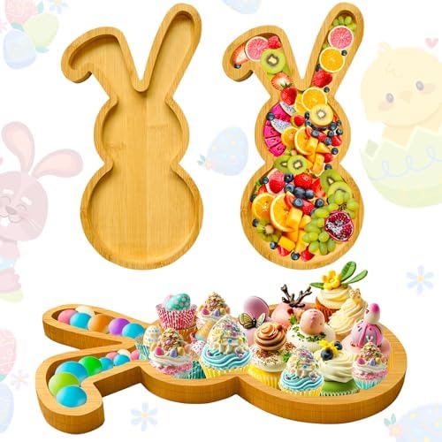 Easter Charcuterie Boards Wooden Bunny Serving Trays for Kitchen ...
