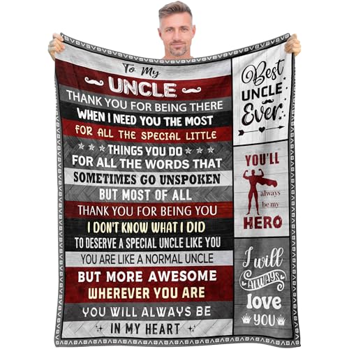 Best Uncle Gifts, Uncle Gifts from Niece Nephew, Happy Uncle Birthday Gifts, Great Gifts for Uncles from Kids, Gifts for Uncle Christmas Fathers Day Throw Blanket 60