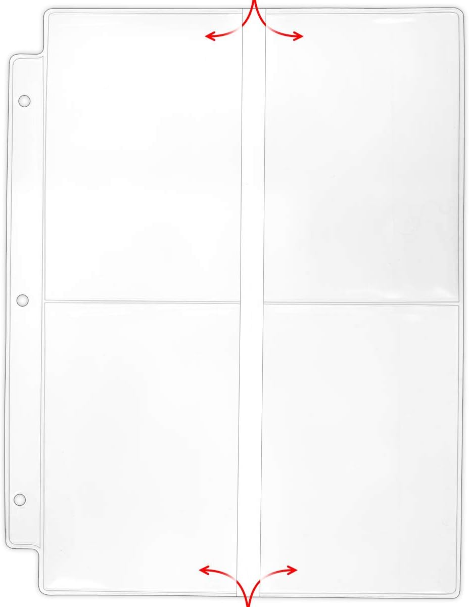 StoreSMART - Binder Page for Samples, Swatches, 4" x 6" Photos - Center Load, Clear Plastic - 12-Pack - VP201-12