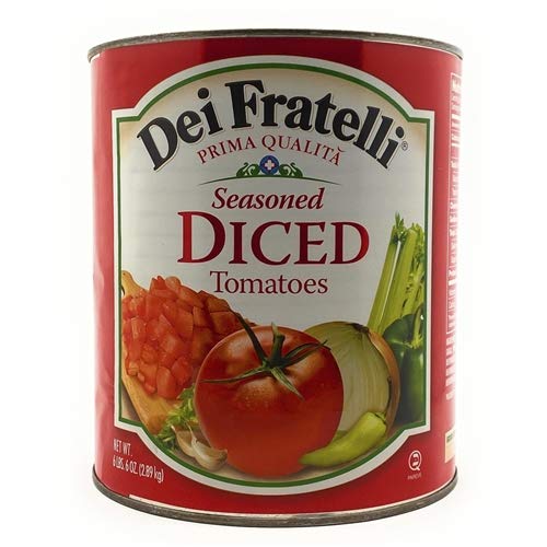 Dei Fratelli Diced Tomatoes Seasoned #10, Pack of 6