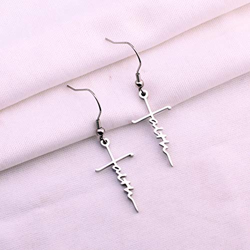 Faith Cross Earring Religious Jewelry Inspirational Christian Gift(faith earring)3