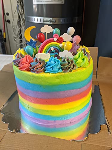 Lebery Rainbow Cake Topper Set, 13Pcs Rainbow Birthday Decorations For Girls, Cloud Moon Star Cake Picks Toothpicks Colorful Mini Balloon Ball Cake Topper For Kids Baby Shower Wedding Party Supplies #TOP4