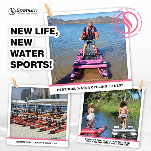 Spatium Water Bikes for Lake Inflatable Water Bike 3.0 Adult Inflatable Pontoon Water Bicycle 3-bladed Propeller One-Piece Rear Gear SUP Water Bike with Inflatable Mat - Image 5