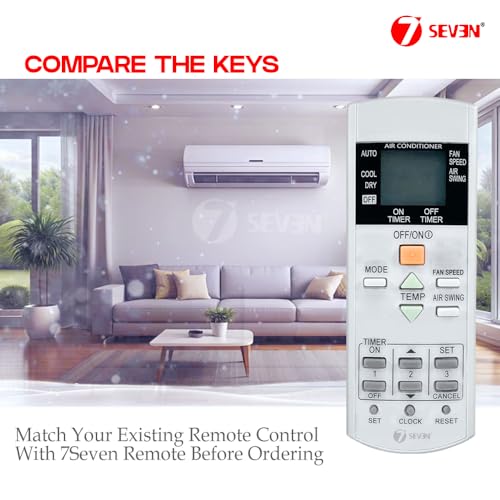 Image of 7SEVEN Compatible with Panasonic AC Remote Control A75C3623 Model 29 Suitable for 1 1.5 2 Ton Spilt or Window Air Conditioner - Match Keys Exactly with Existing Remote Controller
