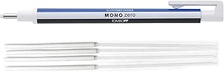 Tombow Mono Zero Precyzyjna gumka okrągła + 4 zapasowe gumki (biało-niebieskie - czarne)