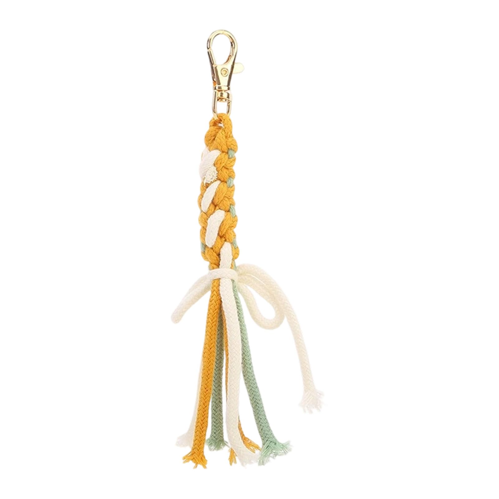 Maxtonser Craft Woven Fringe Keyring Bag Charm With Vibrant Colors Soft And Sturdy Cotton Materials Stylish Backpack Accessory