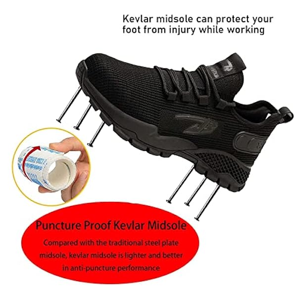 S3 Ademend Beschermende Schoenen Stalen Sneaker,Lichtgewicht Comfortabele Werkschoenen Met Luchtkussen,▁