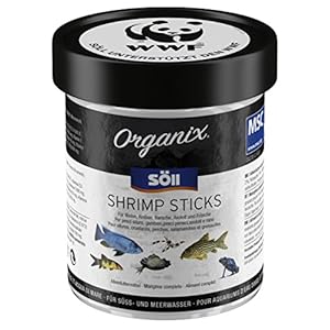 Söll Organix Garnalen – hoofdvoedersticks voor siervissen rijk aan eiwitten en aminozuren voor voedingsrijke voeding in…