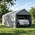 Outdoor Carport 10x20ft Heavy Duty Canopy Storage Shed,Portable Garage Party Tent,Portable Garage with Removable Sidewalls & Doors All-Season Tarp for Car,Truck,Party Grey