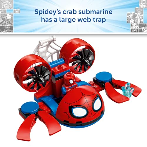 Image of LEGO Marvel Spidey and His Amazing Friends Spidey: Underwater Vehicles Building Toy for Kids - Super Hero Pretend Play Set for Preschool Boys & Girls, Ages 4+ - Gift Idea for Birthdays - 11207