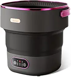 Máquina de lavar portátil, mini lavadora dobrável de 13 l com 4 modos e cesta giratória, limpeza profunda de roupas íntimas, roupas de bebê e roupas pequenas para apartamentos, dormitório, trailer