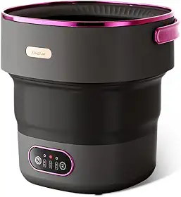 Máquina de lavar portátil, mini lavadora dobrável de 13 l com 4 modos e cesta giratória, limpeza profunda de roupas íntimas, roupas de bebê e roupas pequenas para apartamentos, dormitório, trailer