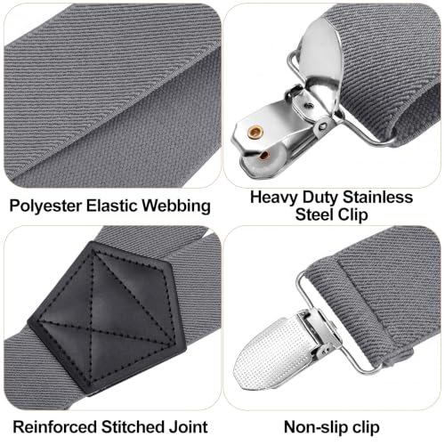 Image of Sintege 4 Pcs X Back Suspenders 1.5 Inch Heavy Duty