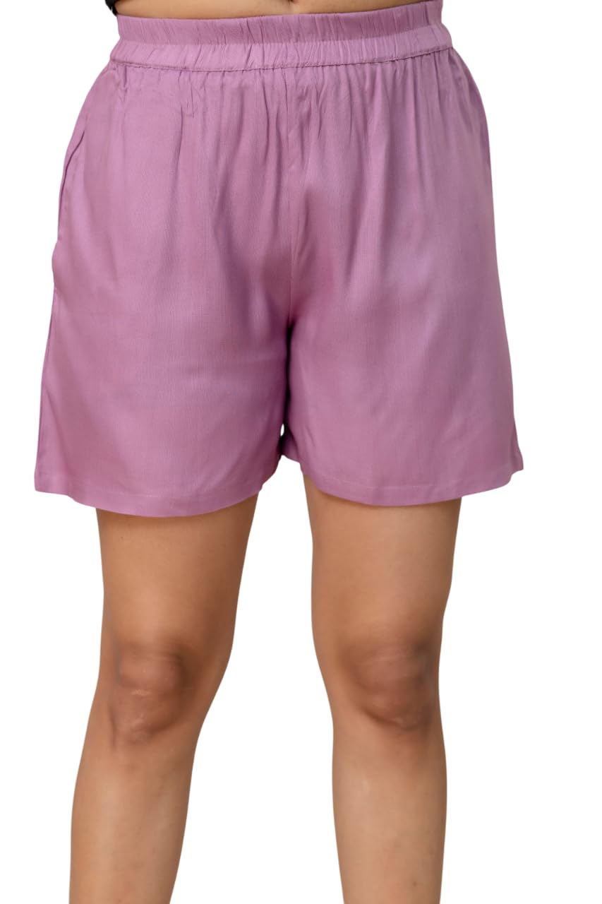 FNJ Women’s Cotton Casual Thigh-Length Shorts | Regular Fit | 2 Side Pockets | Summer Nightwear, Gym, Yoga, Sports Shorts-picture-44