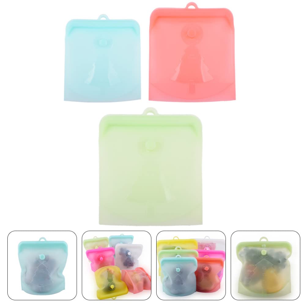 Alipis Sacchetti Per Congelatore Per Alimenti Riutilizzabili in Silicone Per Frutta E Verdura Sacchetti Salvafreschezza Casuali