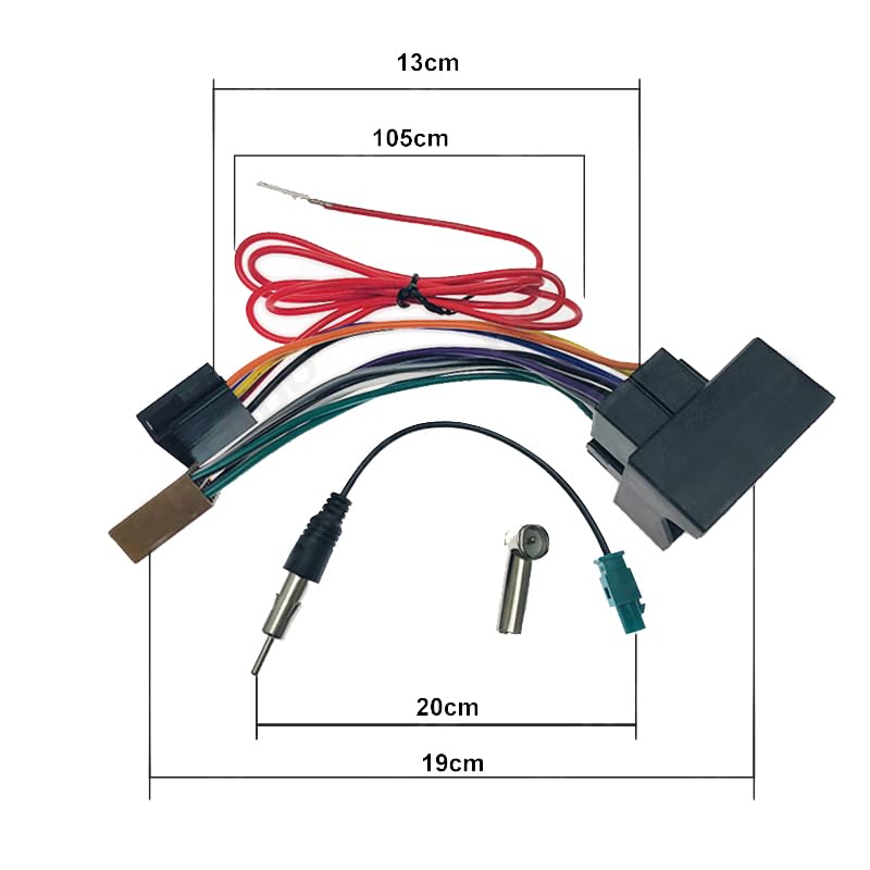 Car Stereo for Audio ISO Wiring Harness Cable Radio Antenna Wire Adapter - (A, Color Name: Black)