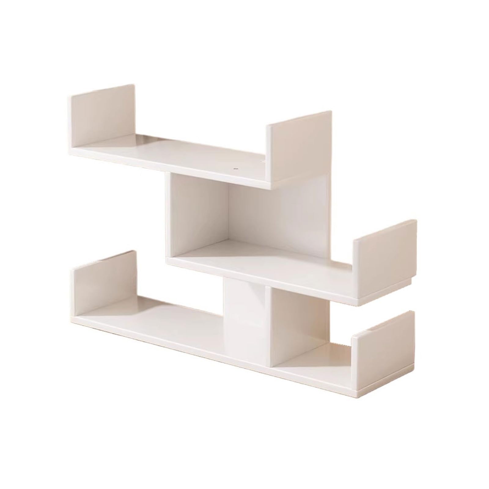 Cenz-888 Portable Bookshelf Desktop Staggered Three-layer Bookshelf Simple Storage Rack for Living Room Study Storage Rack